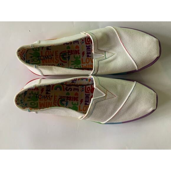 Toms PRIDE shoes slip on Damien Unity collection women's  7.5 Alpargata loafer - Picture 5 of 7